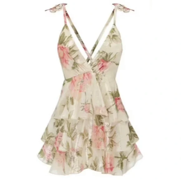 Alice McCall Salvatore Mini Dress- Floral Gold - Picture 7 of 12